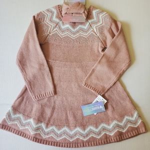 Mauve Long Sleeve Sweater Dress & Mauve Headband Girls Light Pink 4T Nan…
